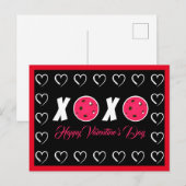 Carte Postale Pickleball Lover Valentine XOXO Pickleballs (Devant / Derrière)