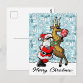 Carte Postale Pickleball Partners Père Noël & Reindeer Sleightin (Devant / Derrière)