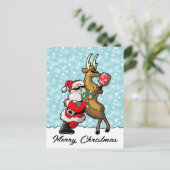 Carte Postale Pickleball Partners Père Noël & Reindeer Sleightin (Debout devant)