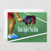Carte Postale Pickleball Pensez Avant De Dîner (Devant / Derrière)
