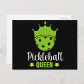 Carte Postale Pickleball Queen Funny Pickball Ball Queen (Devant / Derrière)