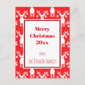 Carte Postale Pickleball Reindees Joyeux Noël 🎁 (Devant)