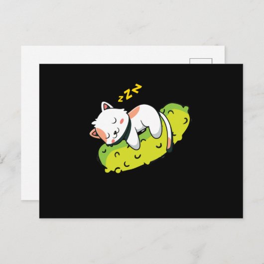 Carte Postale Picks Chat Concombre Gherkin Enfants (Devant / Derrière)