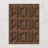 Carte Postale Picnic Funny Wicker Style Typographie Brown (Devant)