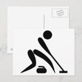 Carte Postale Pictogramme de curling (Devant / Derrière)
