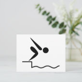 Carte Postale Pictogramme de natation (Debout devant)