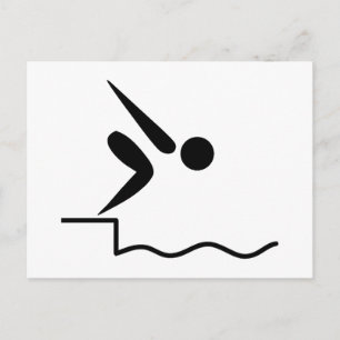 Carte Postale Pictogramme de natation