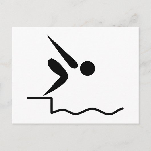 Carte Postale Pictogramme de natation (Devant)
