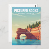 Carte Postale Pictured Rocks Michigan Travel (Devant / Derrière)