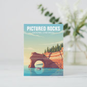 Carte Postale Pictured Rocks Michigan Voyage (Debout devant)