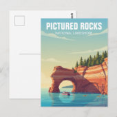 Carte Postale Pictured Rocks Michigan Voyage (Devant / Derrière)