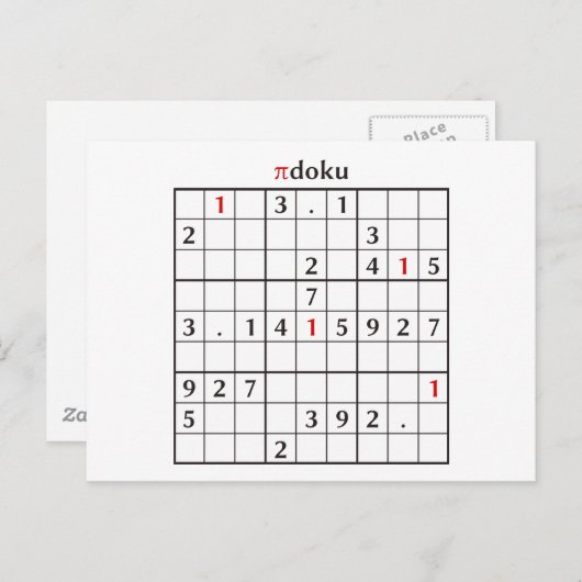 Carte Postale pidoku (Devant / Derrière)
