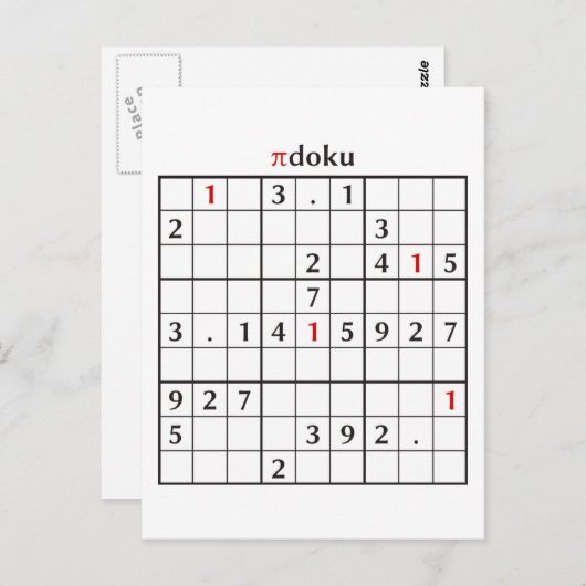 Carte Postale pidoku (Devant / Derrière)