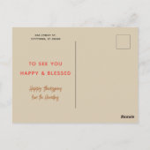 Carte Postale Pie Eyes Thanksgiving (Dos)