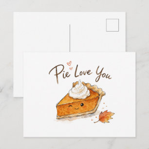 Carte Postale Pie Love You Aquarelle Thanksgiving