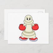 Carte Postale Pièce de jeu d'échecs Pion en boxeur avec gants de (Devant / Derrière)