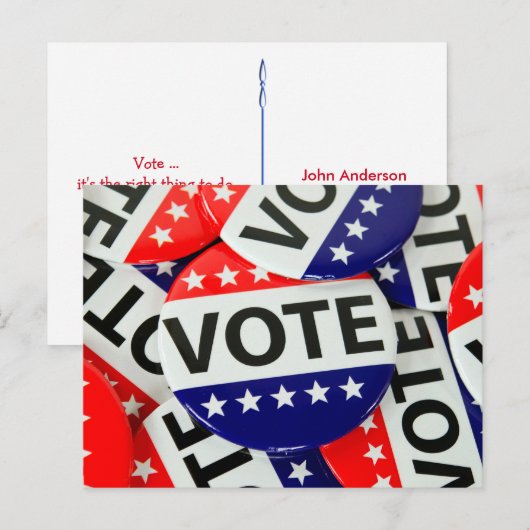 Carte Postale Pièce de vote (Devant / Derrière)