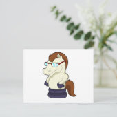 Carte Postale Pièce d'échecs Cavalier en Cheval avec Lunettes de (Debout devant)