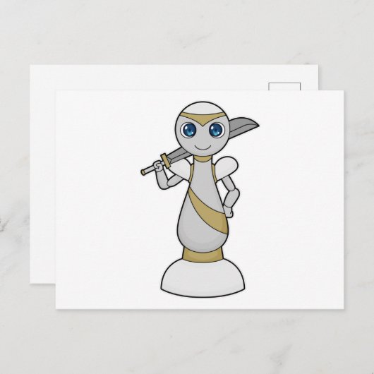 Carte Postale Pièce d'échecs Épée de Paon Échecs (Devant / Derrière)