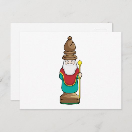 Carte Postale Pièce d'échecs Fou Échecs (Devant / Derrière)