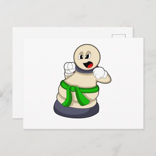 Carte Postale Pièce d'échecs Patrouille aux échecs (Devant / Derrière)