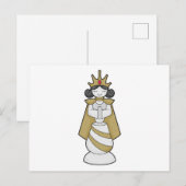 Carte Postale Pièce d'échecs Reine Couronne Échecs (Devant / Derrière)