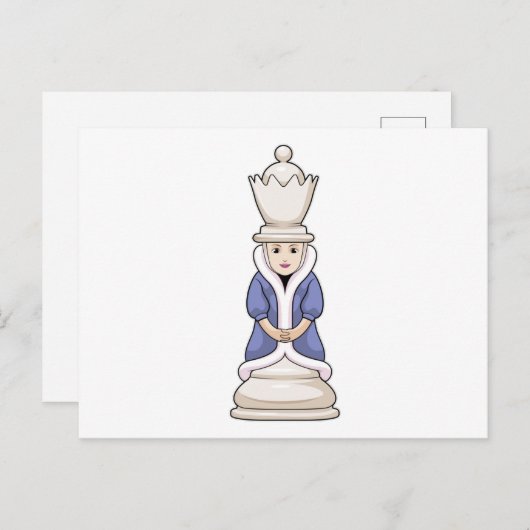 Carte Postale Pièce d'échecs Reine d'échecs (Devant / Derrière)