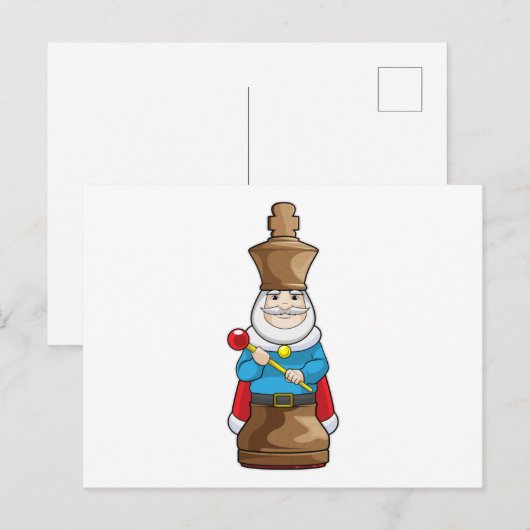 Carte Postale Pièce d'échecs Roi Échecs (Devant / Derrière)