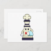 Carte Postale Pièce d'échecs Roi en serveur avec serviette (Devant / Derrière)