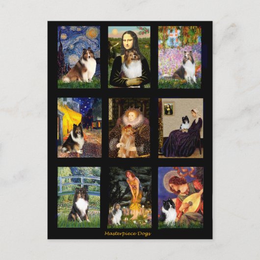 Carte Postale Pièce maîtresse de Shetland Sheepdog Composite (Devant)