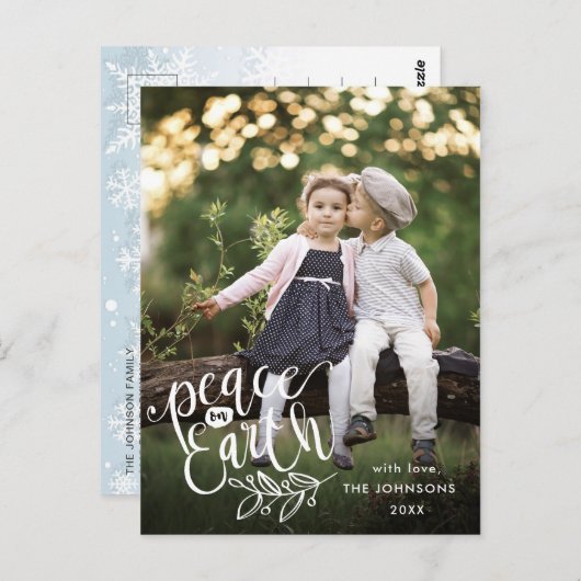 Carte Postale Piece on Earth PHOTO Noël Fêtes de voeux (Devant / Derrière)