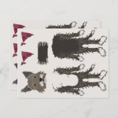 Carte Postale pièces de papier de poupée de chiot (Devant / Derrière)
