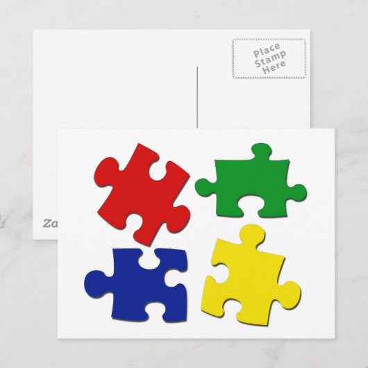 Carte postale Pièces de puzzle (Devant / Derrière)