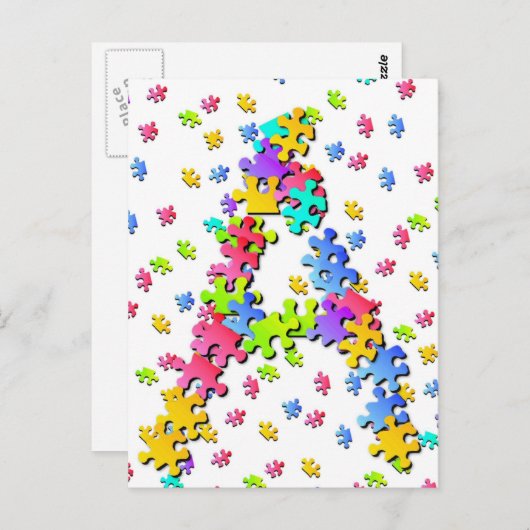 Carte Postale Pièces de puzzle - A (Devant / Derrière)