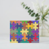 Carte Postale pièces de puzzle couleur (Debout devant)