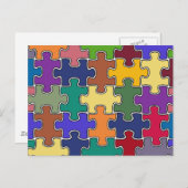 Carte Postale pièces de puzzle couleur (Devant / Derrière)