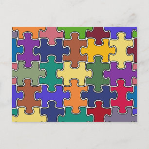 Carte Postale pièces de puzzle couleur