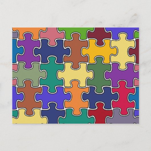 Carte Postale pièces de puzzle couleur (Devant)
