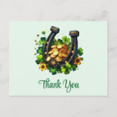 Carte Postale Pièces d'or Lucky Horseshoe et Merci de Clover (Devant)