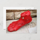 Carte Postale Pied rouge sculpté à Chicago (Devant / Derrière)