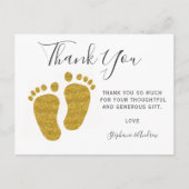 Carte Postale Pieds bébé Baby shower Jaune Parties scintillant (Devant)