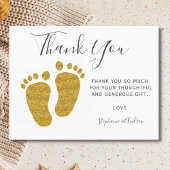 Carte Postale Pieds bébé Baby shower  Jaune Parties scintillant 