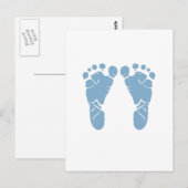 Carte Postale Pieds bébé bleus (Devant / Derrière)