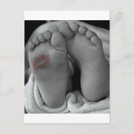 Carte Postale Pieds bébé et baiser (Devant)