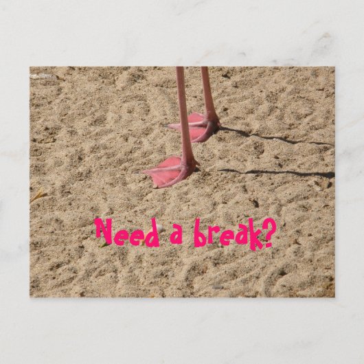 Carte Postale pieds dans le sable, Besoin d'une pause ? (Devant)
