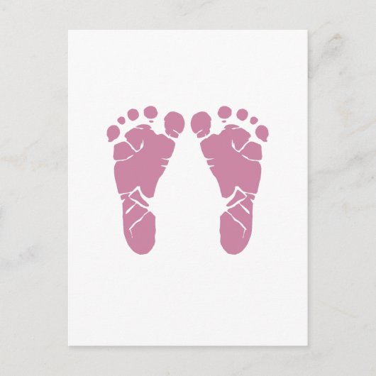 Carte Postale Pieds de bébé roses (Devant)