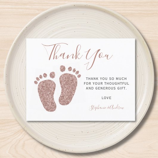 Carte Postale Pieds de Parties scintillant rose vif Baby shower