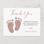 Carte Postale Pieds de Parties scintillant rose vif Baby shower (Devant)