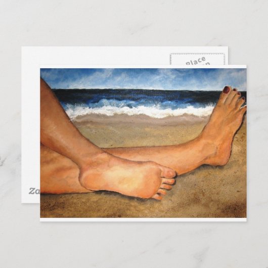 Carte Postale Pieds de plage (Devant / Derrière)
