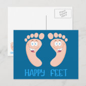 Carte Postale pieds heureux (Devant / Derrière)